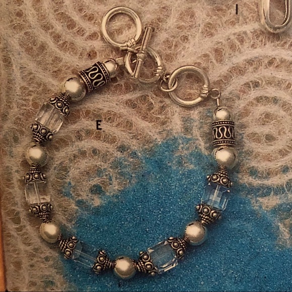 Silpada Sterling Silver Swarovski Crystal Bead Bracelet Toggle Clasp B1147 - Picture 4 of 15